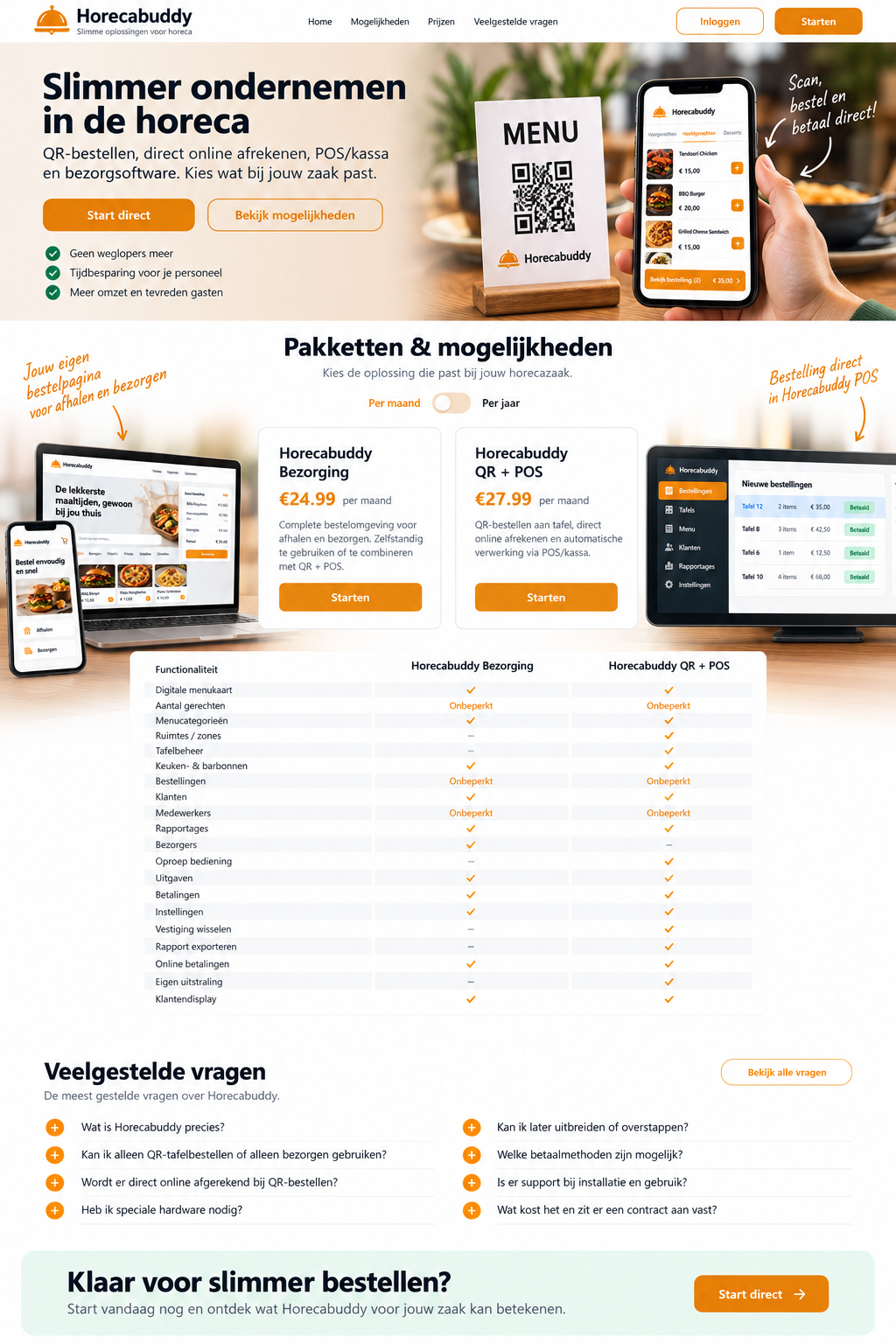 Horecabuddy QR bestellen, online betalen en POS